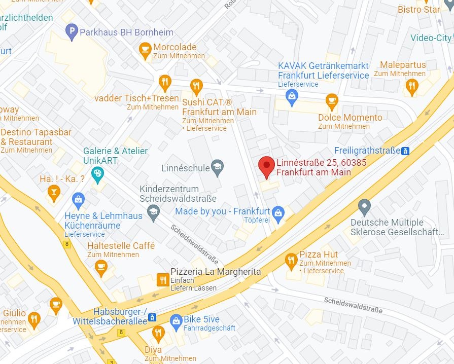 Standort der Schauspielschmiede Frankfurt auf Google Maps